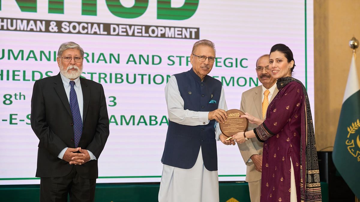 Honored to receive the Humaniratian Achievement Award by the President of Pakistan, Dr. Arif Alvi